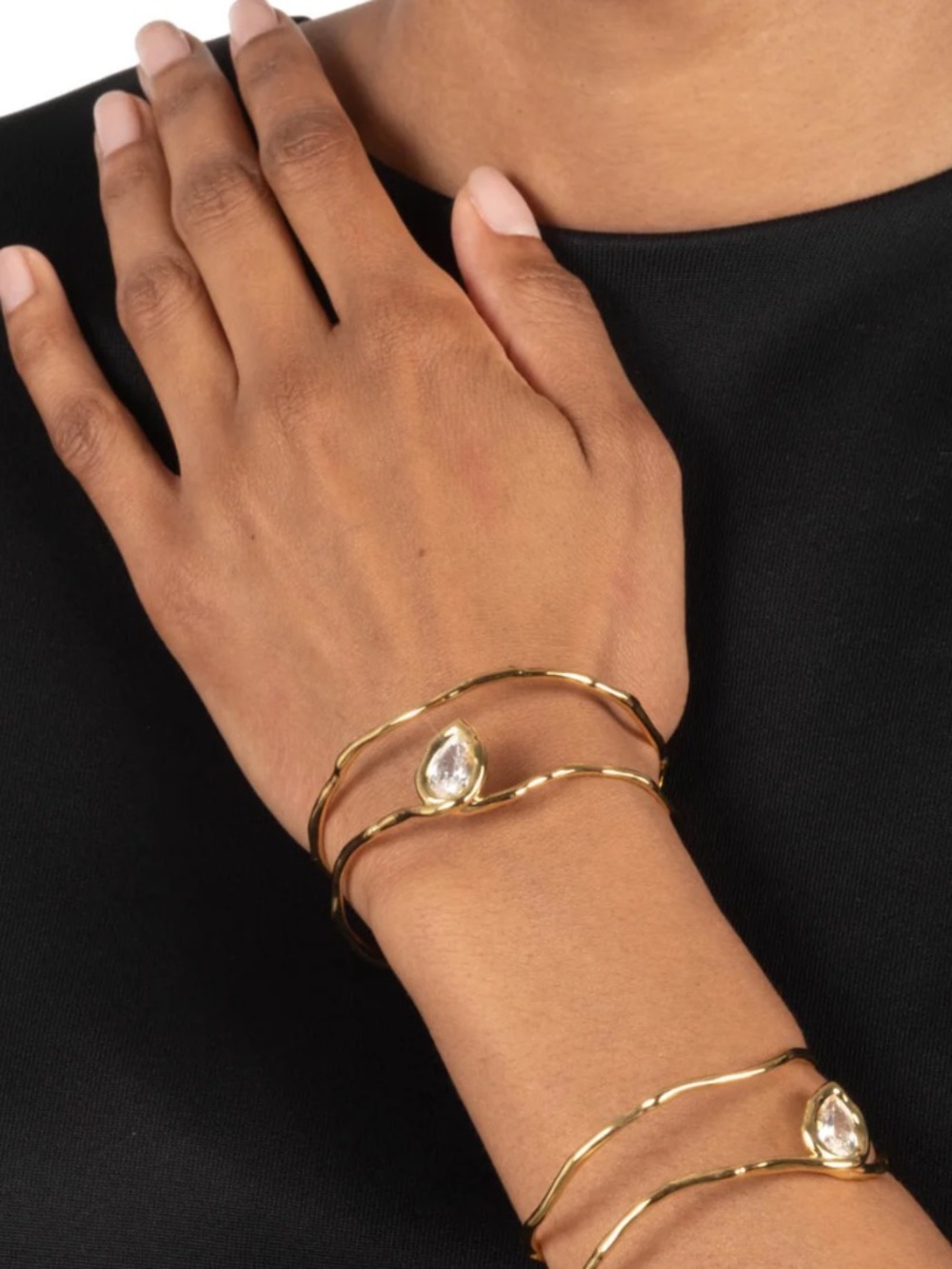 Alexis Bittar Asterales Gold Floating Cuff Bracelet - Picture 3 of 5